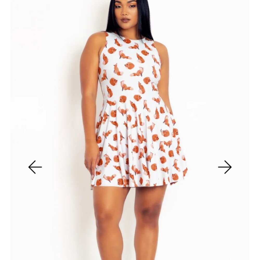 Blackmilk White and Orange Mini Dress